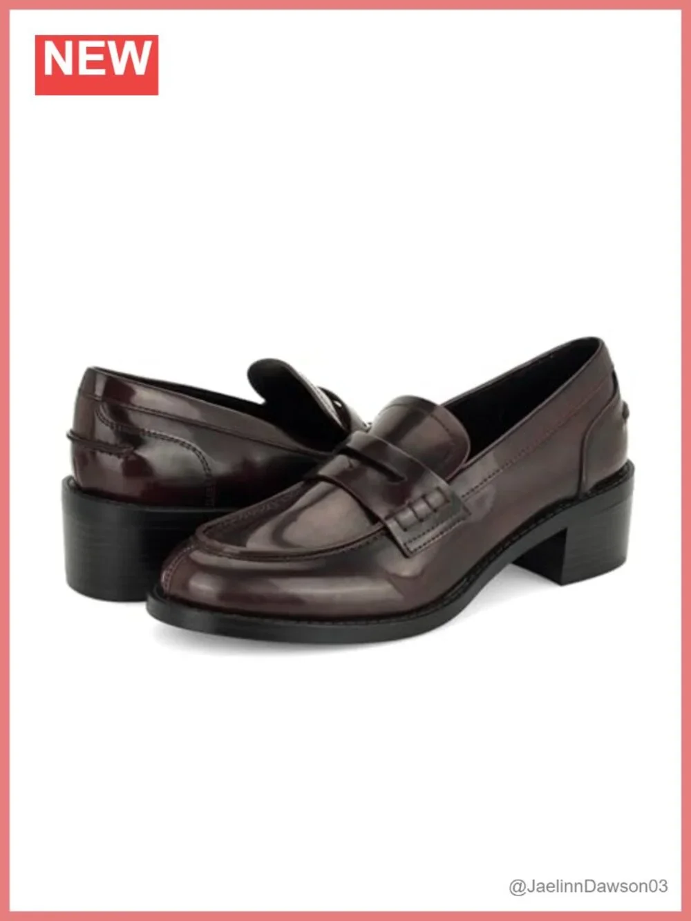 Faux Leather Slip-on Loafer with Block Heel